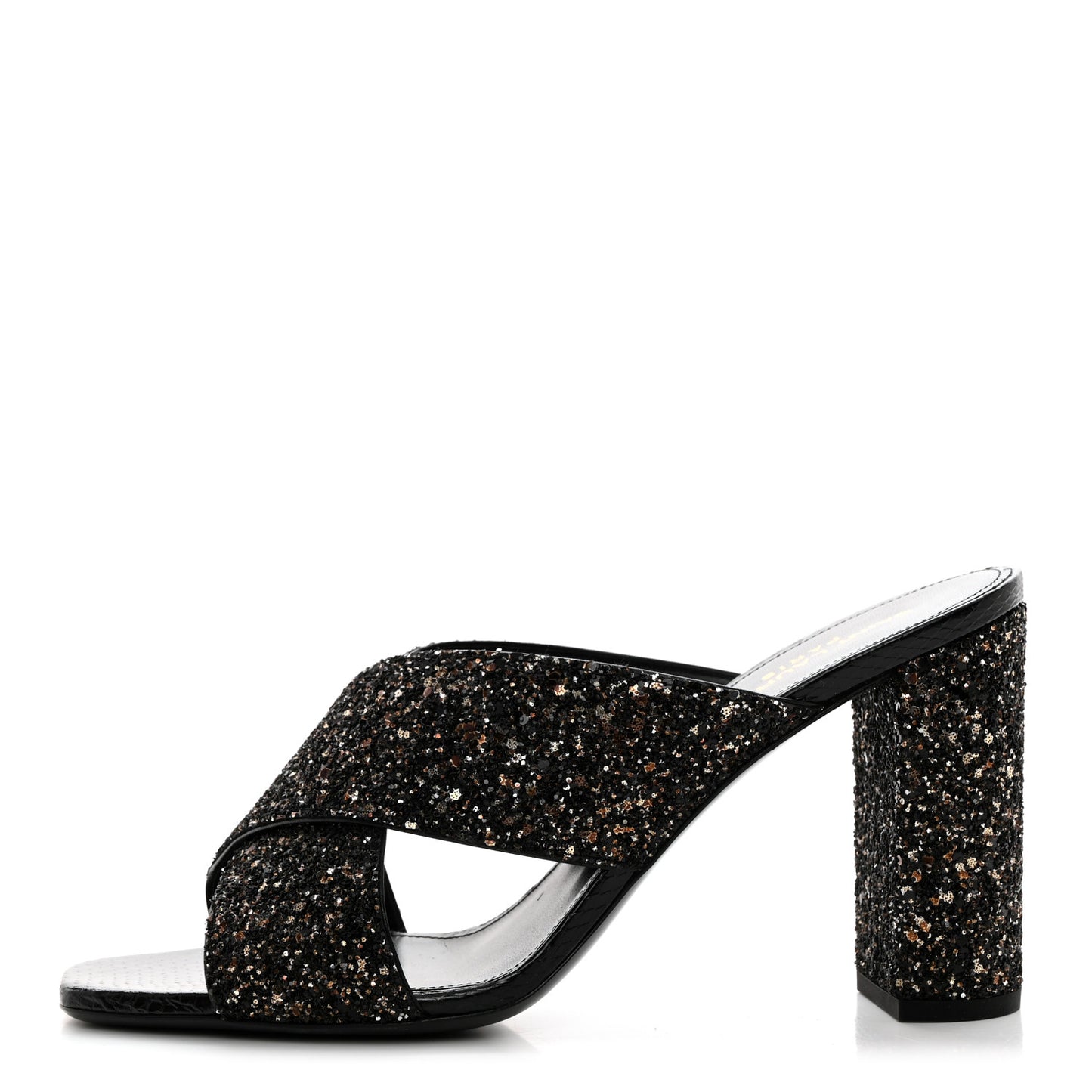 Glitter LouLou 95 Mule Sandals 39.5 Midnight Black