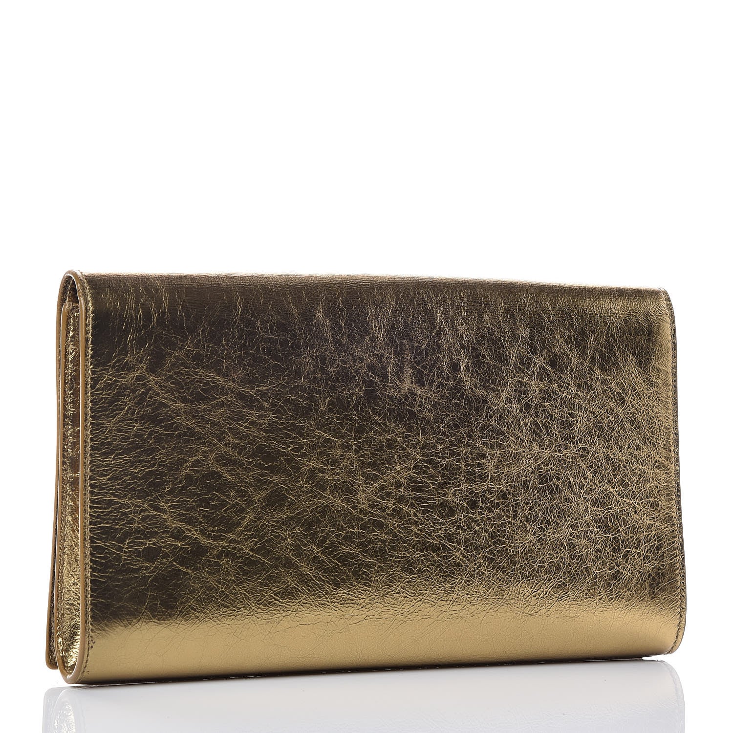 Saint Laurent Metallic Calfskin Monogram Large Belle De Jour Clutch Gold 3 of 11
