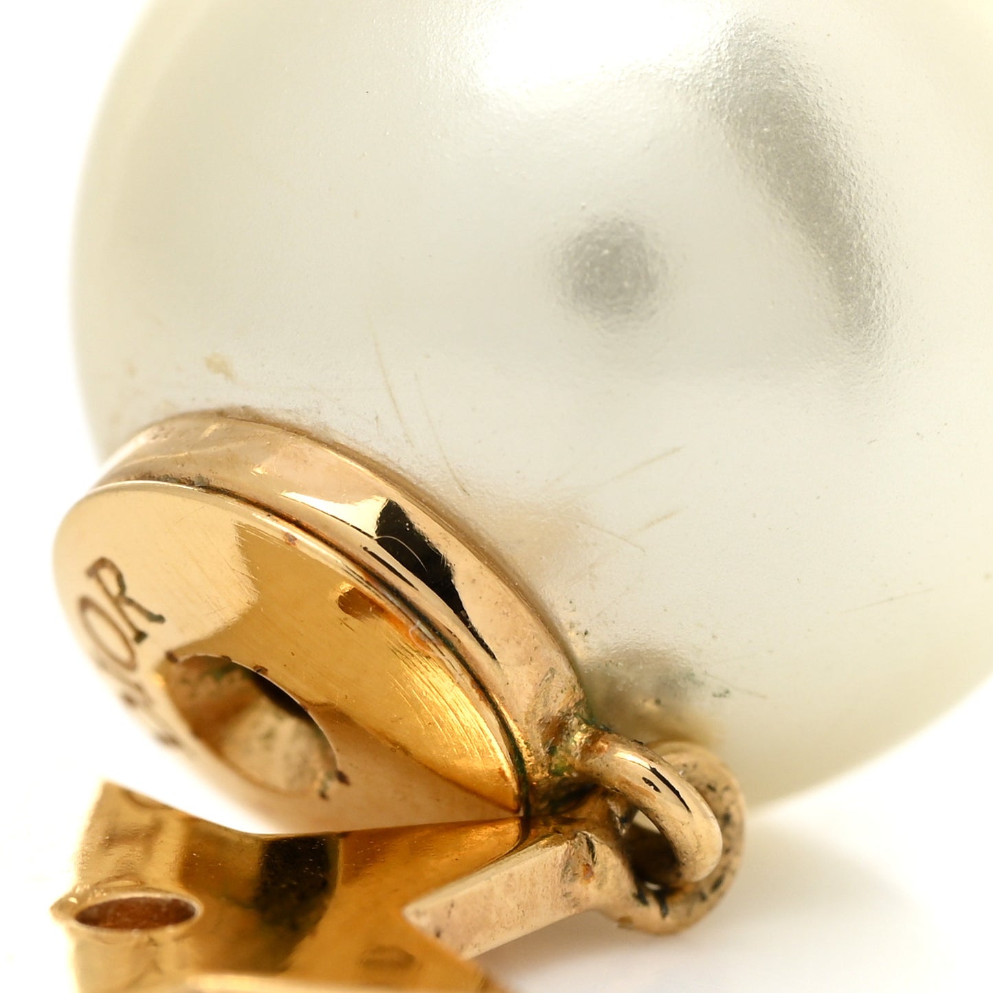 Pearl Mise En Dior Logo Tribal Earrings