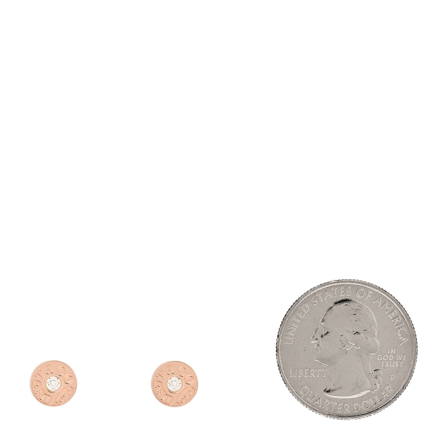 18K Rose Gold Diamond 1837 Circle Earrings