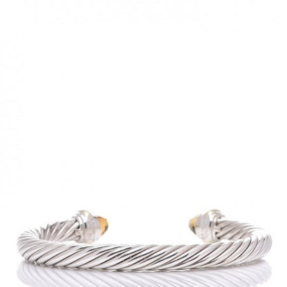 David Yurman Sterling Silver 14K Yellow Gold Citrine 7mm Cable Classics Bracelet 3 of 5