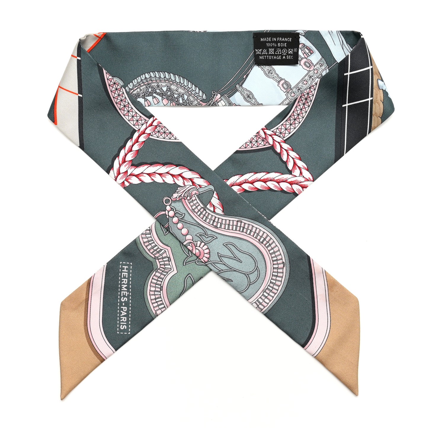 Silk Grand Apparat Twilly Vert Argile Rose