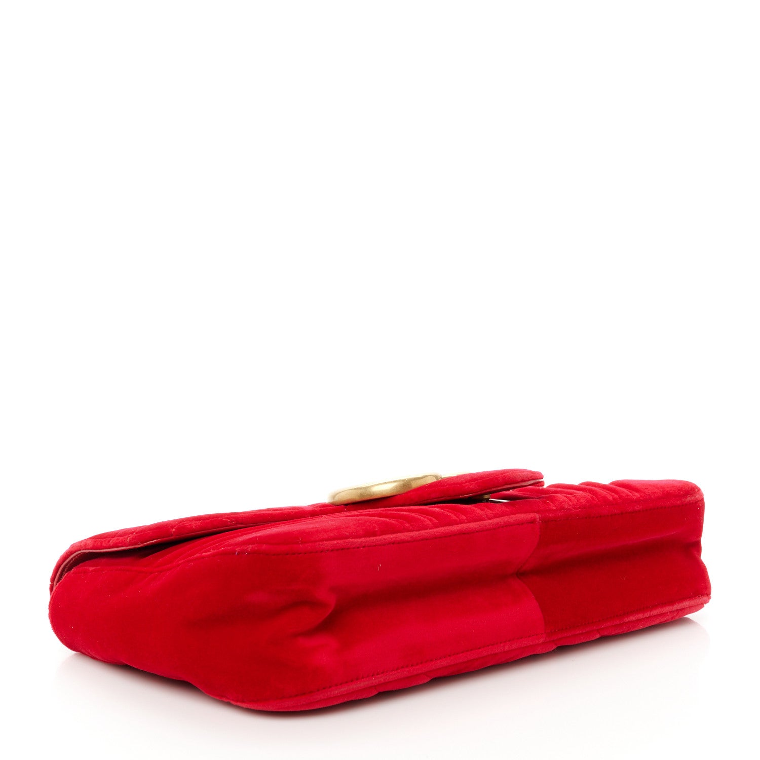 Gucci Velvet Matelasse Medium GG Marmont Shoulder Bag Hibiscus Red 4 of 10