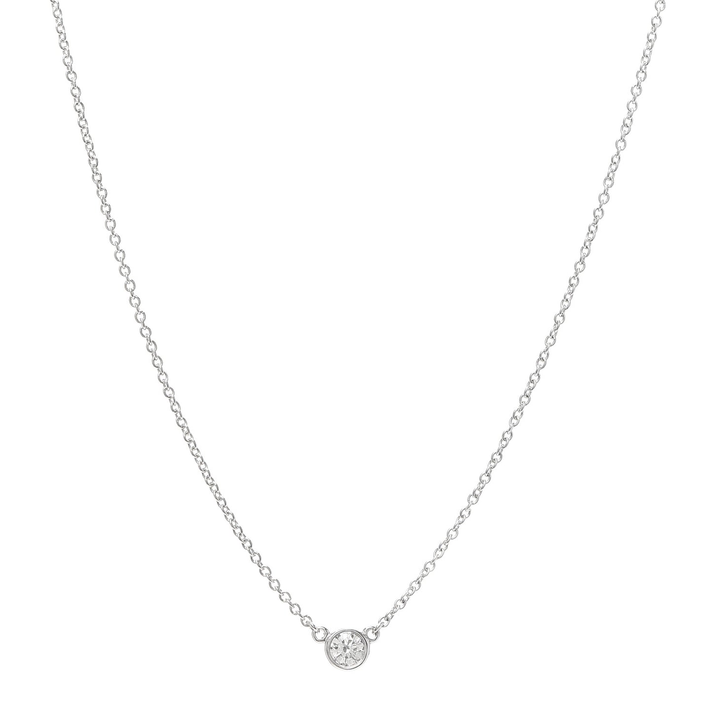 Platinum Diamond .14ct Elsa Peretti Diamonds by the Yard Pendant Necklace