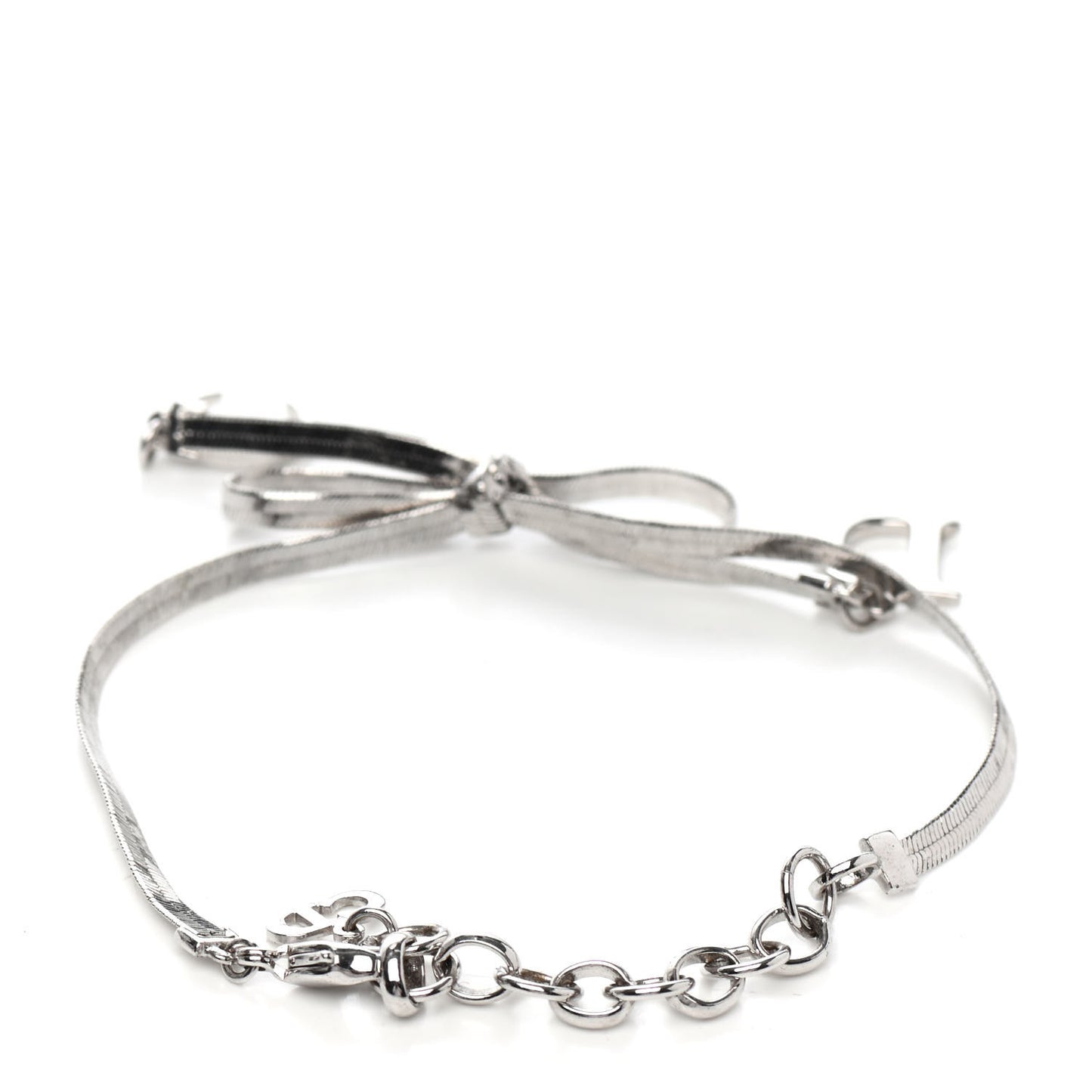 Bow CD Logo Bracelet Silver