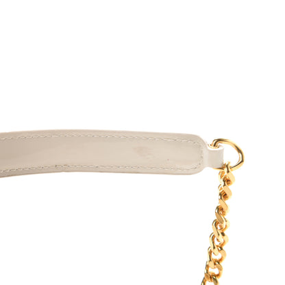 Saint Laurent Patent Calfskin Matelasse Monogram Vicky Chain Wallet Off White 12 of 13