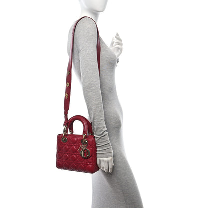 Christian Dior Lambskin Cannage Small Lucky Badges My Lady Dior Red 2 of 10