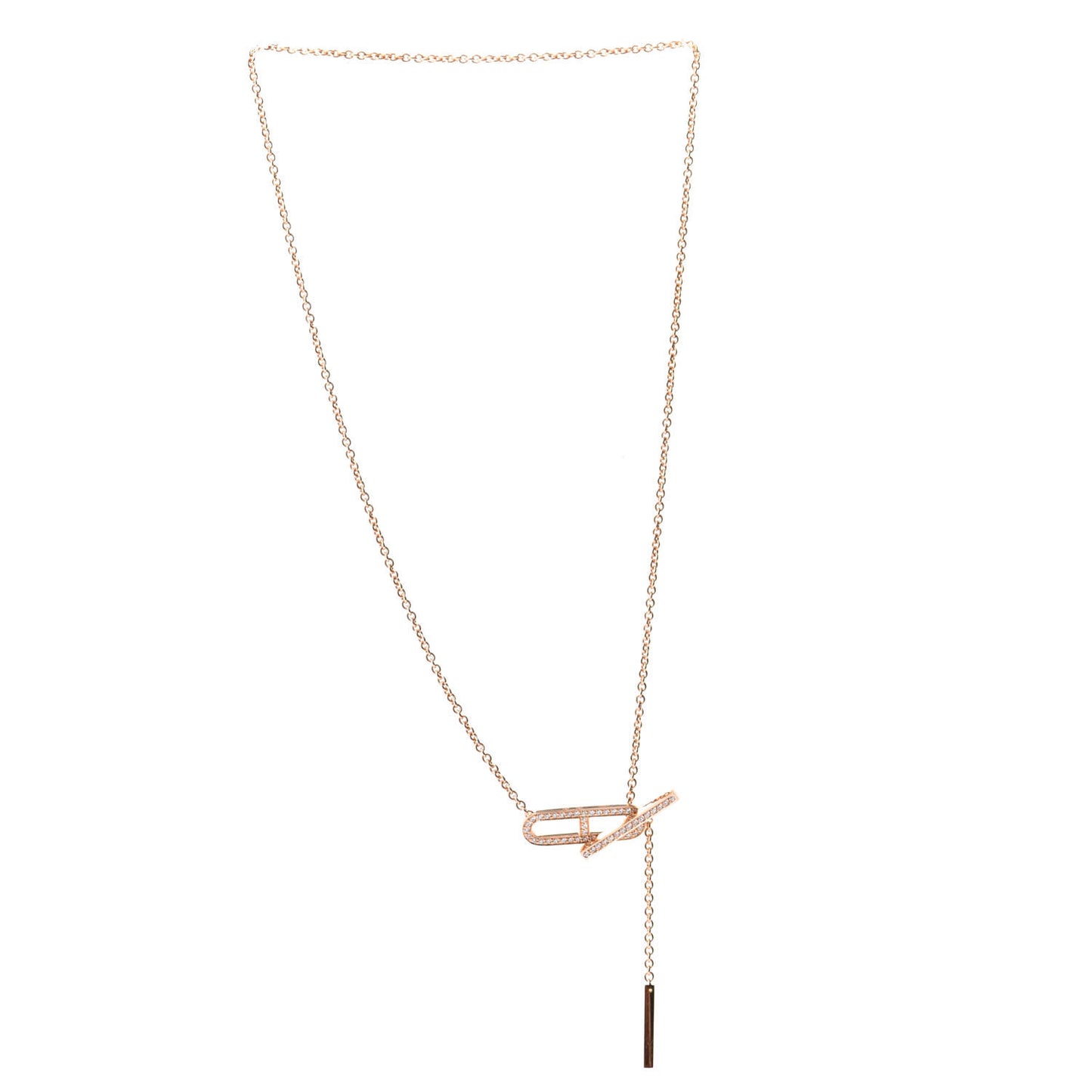 18K Rose Gold Diamond PM Ever Chaine D'Ancre Necklace