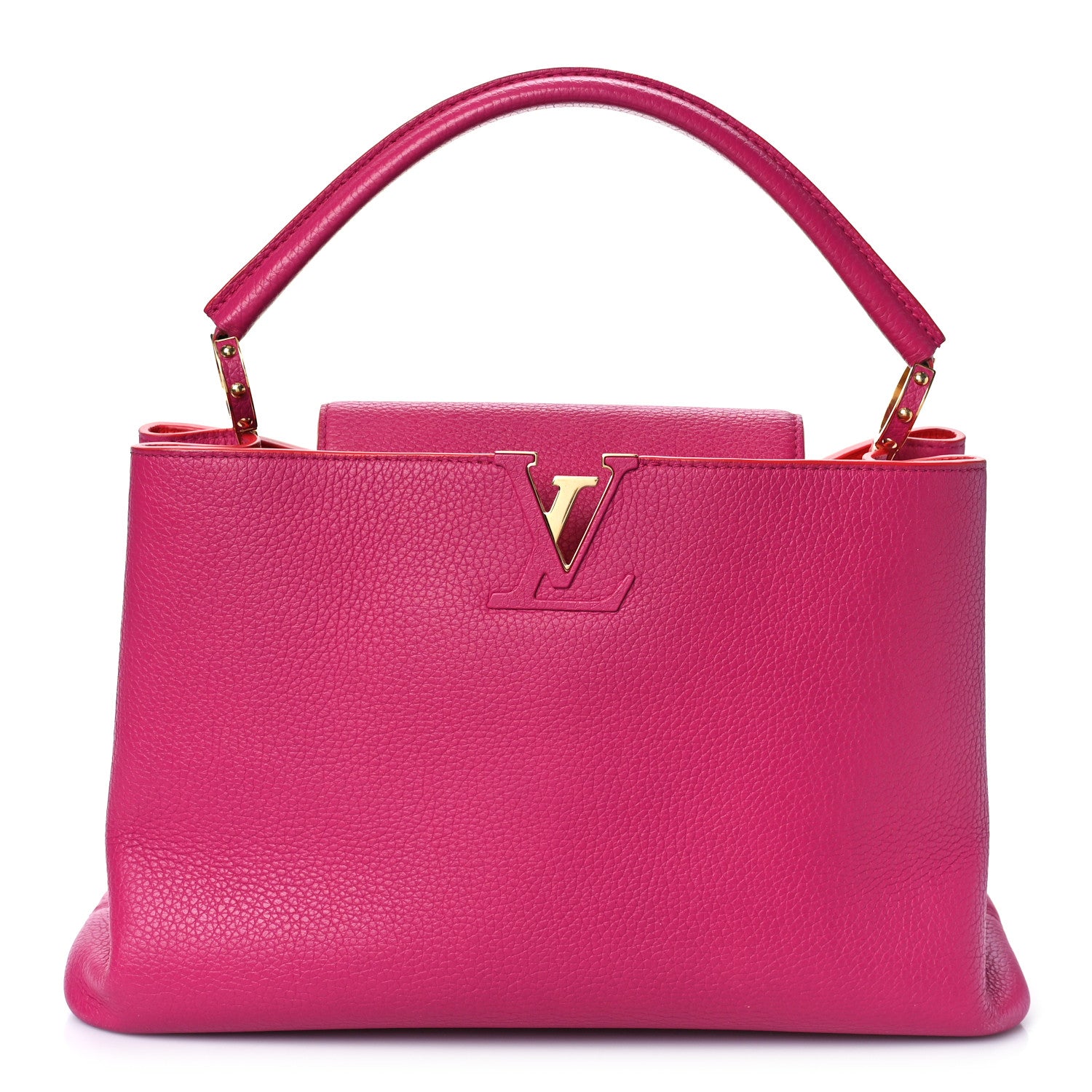 Louis Vuitton Taurillon Capucines MM Hibiscus Flamingo 1 of 10