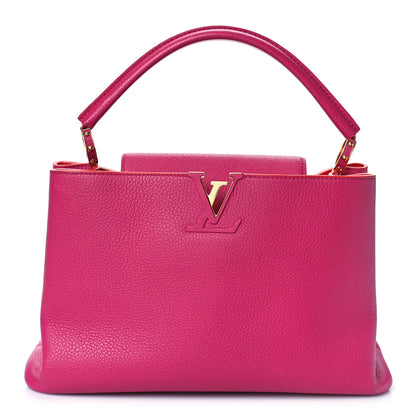 Louis Vuitton Taurillon Capucines MM Hibiscus Flamingo 1 of 10