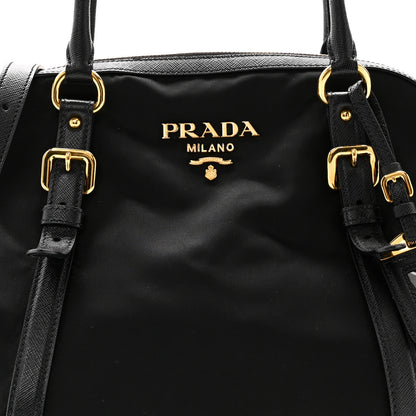 Prada Tessuto Nylon Saffiano Small Tote Black 7 of 9