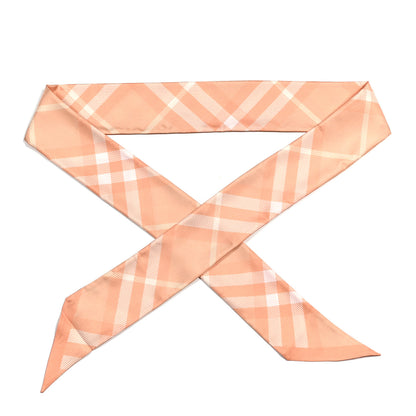 Burberry Silk Vintage Check Print Skinny Scarf Peach 1 of 3