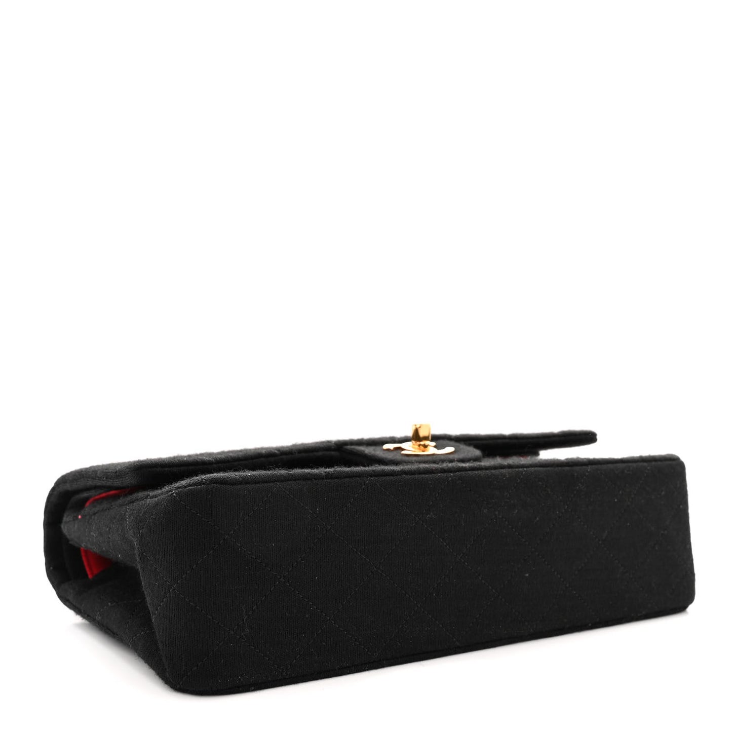 Jersey Quilted Small Double Flap Black