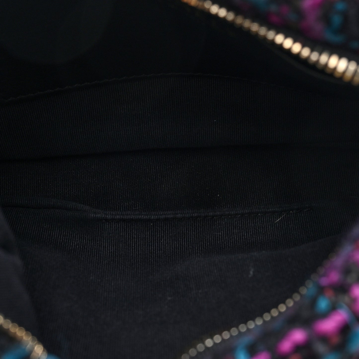 Cashmere Tweed Quilted CC Links Hobo Purple Multicolor