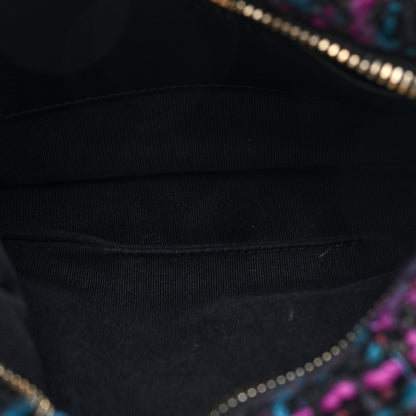 Chanel Cashmere Tweed Quilted CC Links Hobo Purple Multicolor 5 of 10