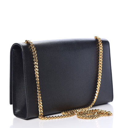 Saint Laurent Grain De Poudre Medium Classic Monogram Kate Satchel Black 3 of 10