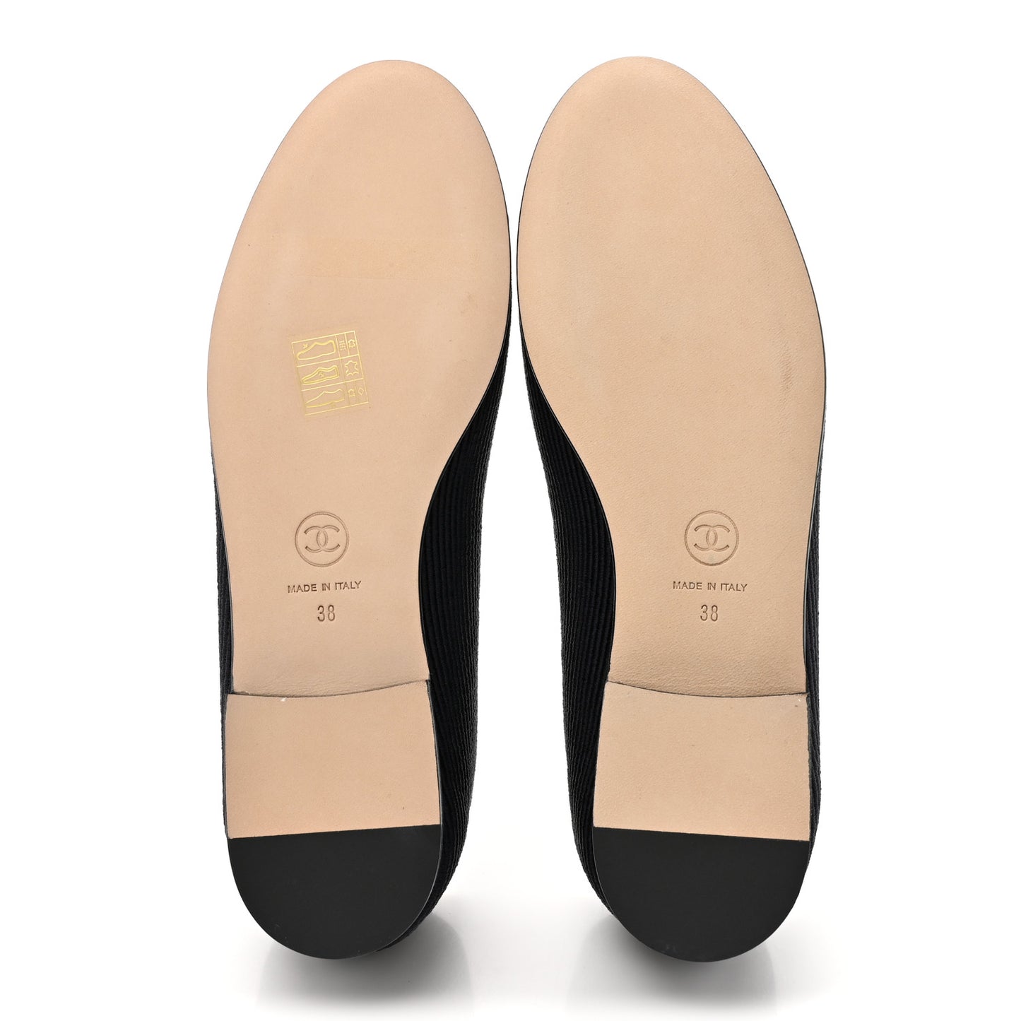 Embroidered Fabric Cap Toe CC Ballerina Flats 38 Dark Navy Blue