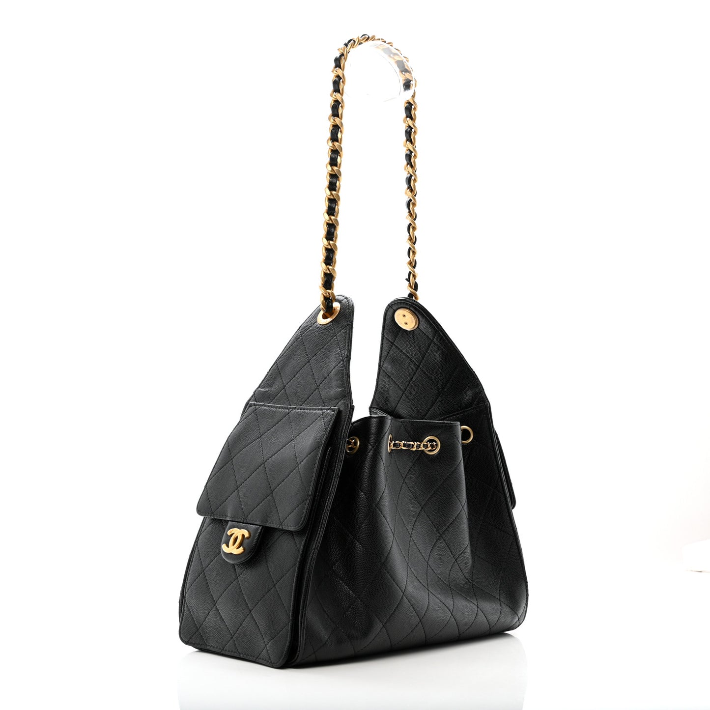 Caviar Quilted Small Chanel 25 Handbag Black