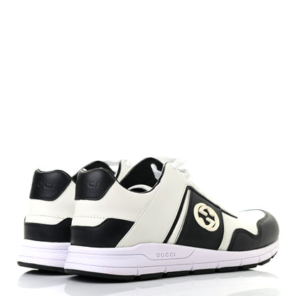 Gucci Calfskin Womens Interlocking G Sneakers 36.5 Black White 4 of 7