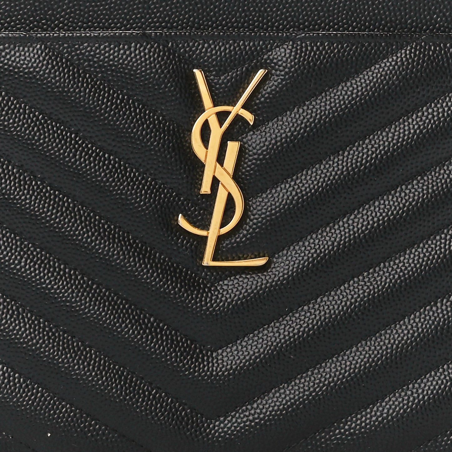 Grain De Poudre Chevron Monogram Large Bill Pouch Black