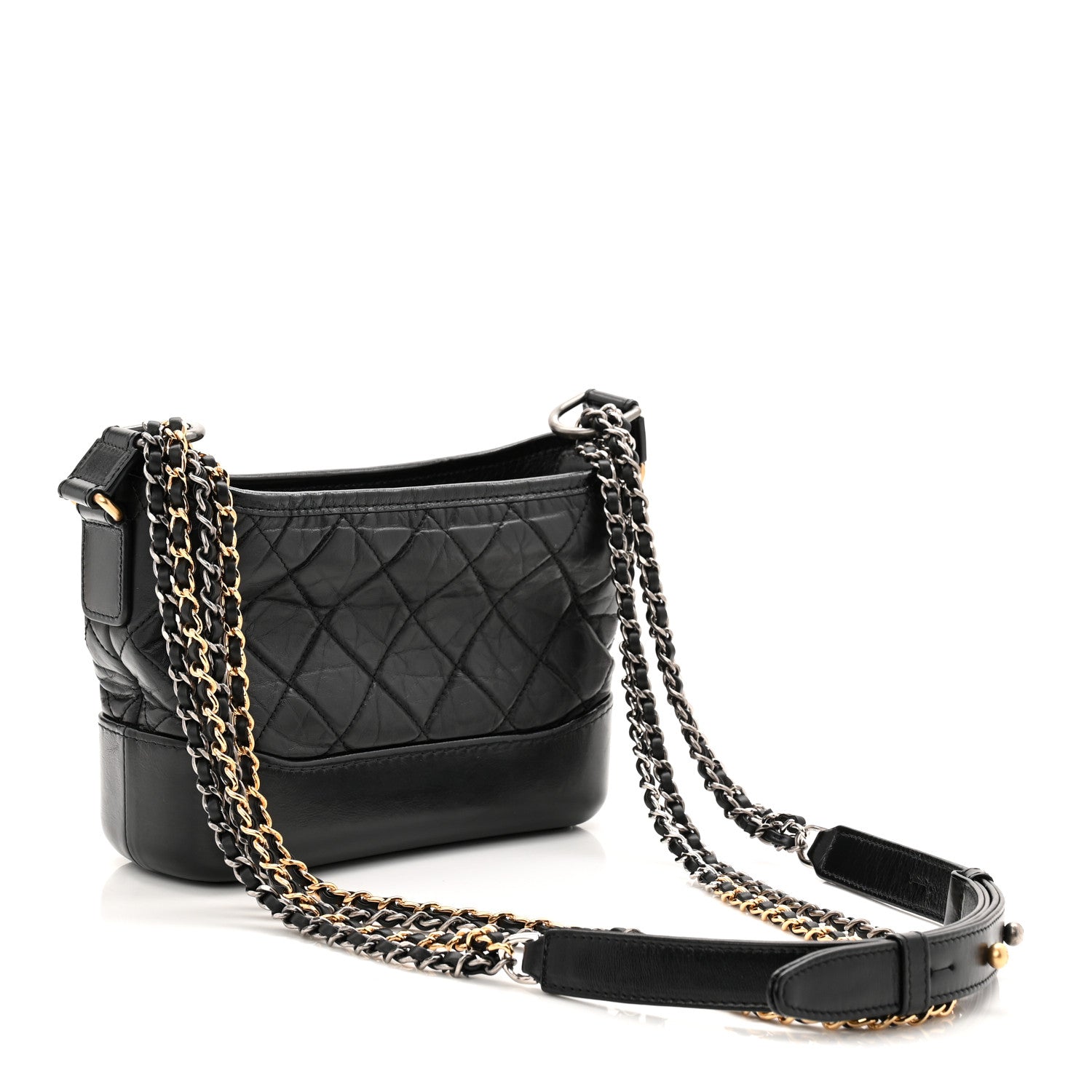 Chanel Aged Calfskin Quilted Small Gabrielle Hobo Black 3 of 10