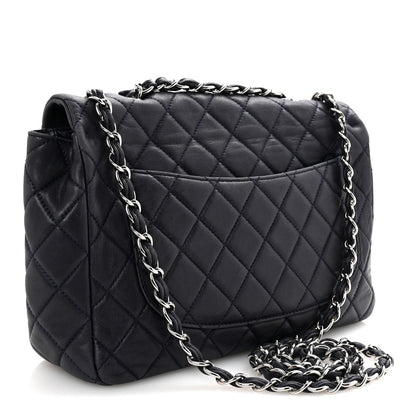 Chanel Lambskin Quilted Jumbo Single Flap Navy 3 of 10