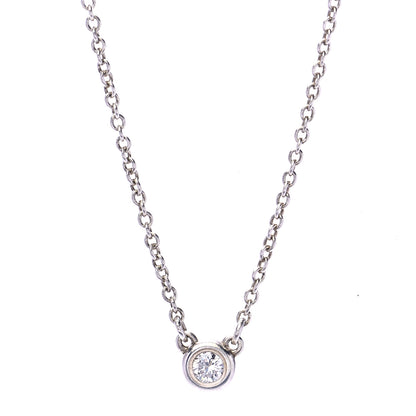 Tiffany Sterling Silver Diamond .05ct Elsa Peretti Diamonds by the Yard Pendant Necklace 1 of 7