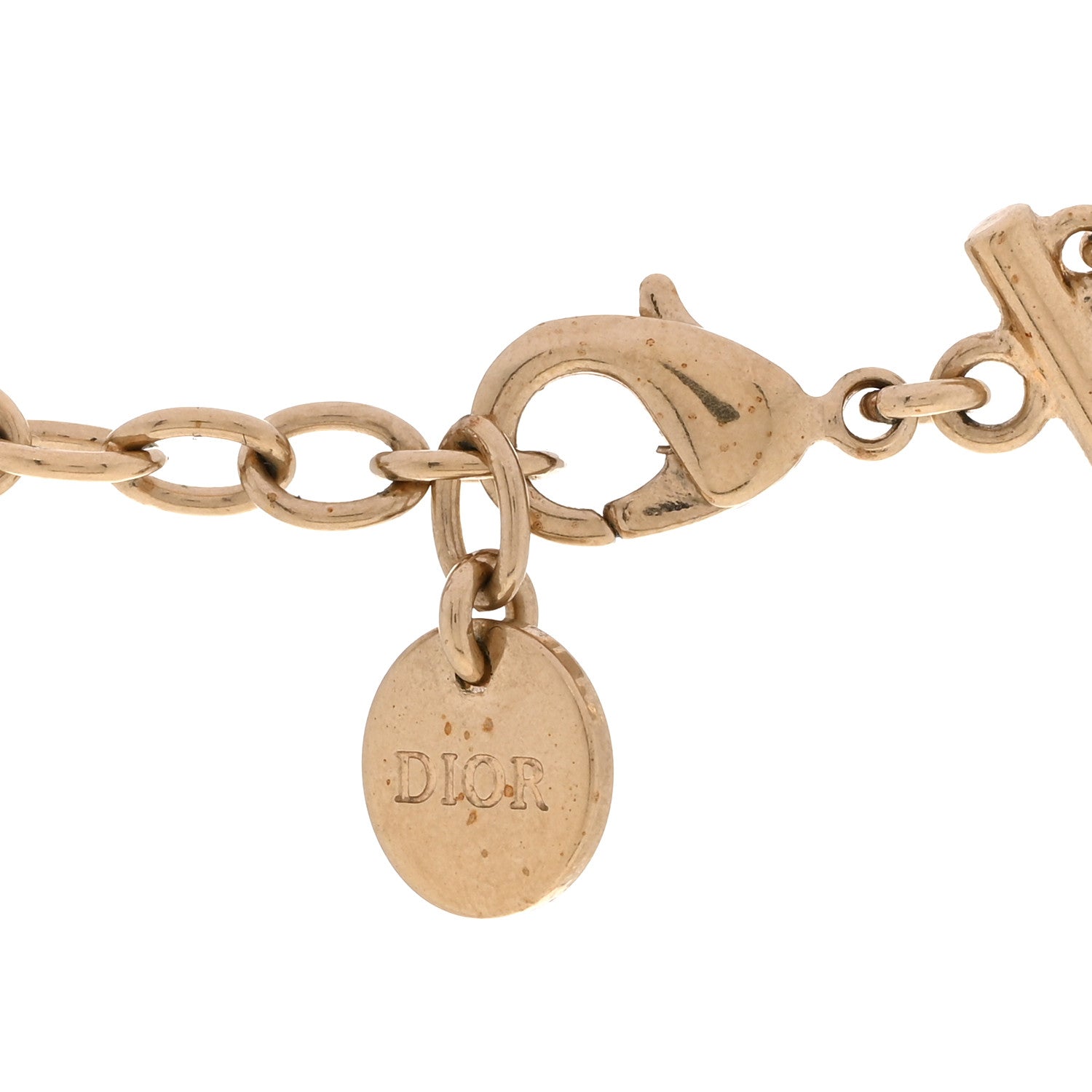 Christian Dior Crystal Pearl Bow Necklace Gold 5 of 5