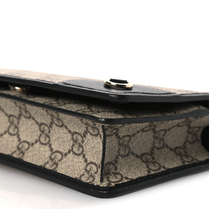 Gucci GG Emblem Monogram Wallet With Strap Beige Ebony Black 10 of 11