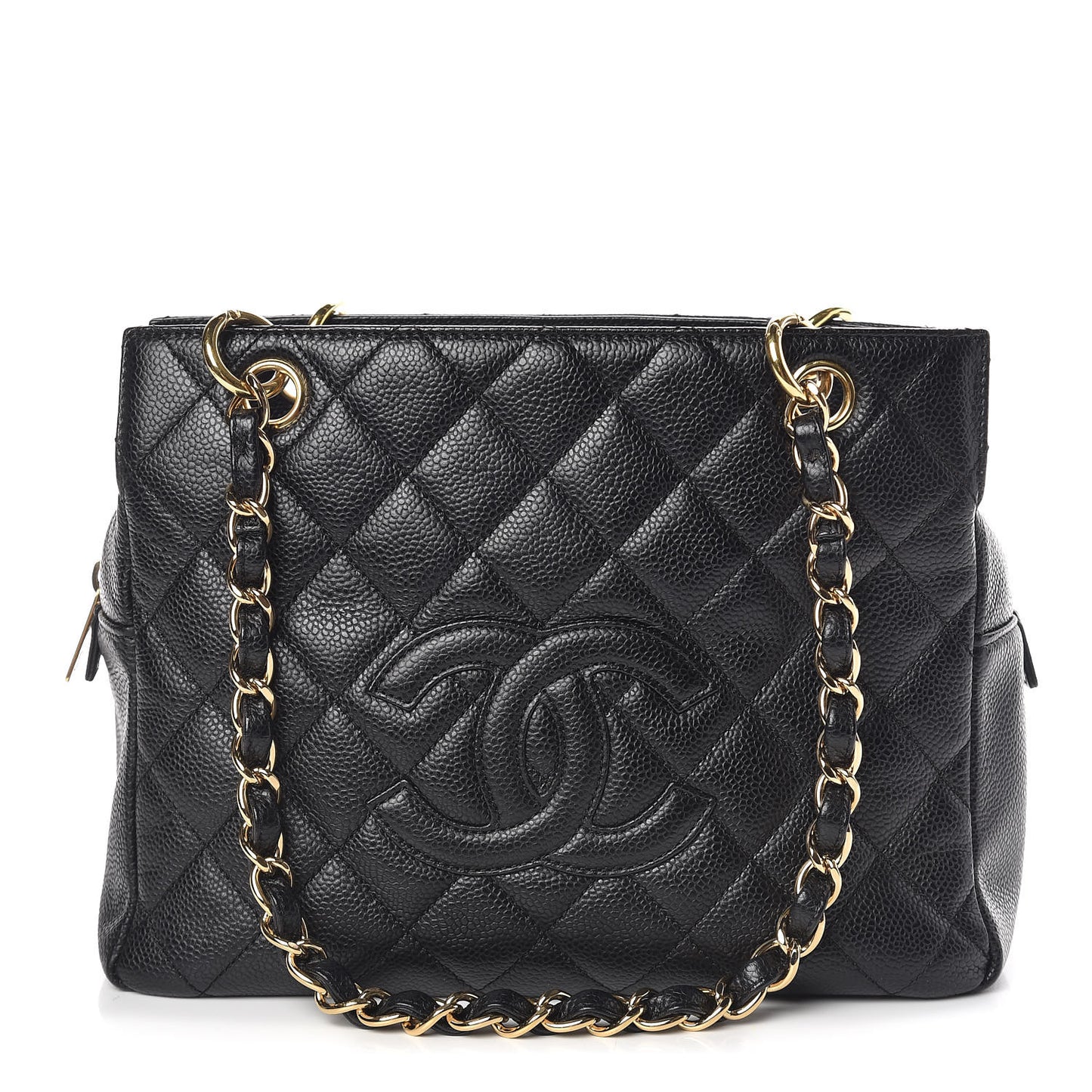 Caviar Quilted Petit Timeless Tote PTT Black