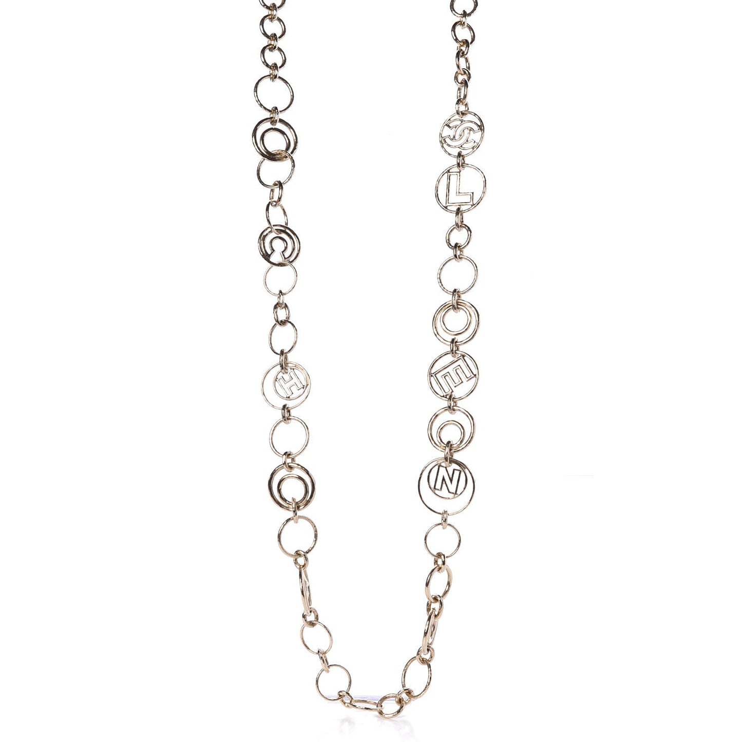 Hoop Cuba Logo Long Necklace Gold