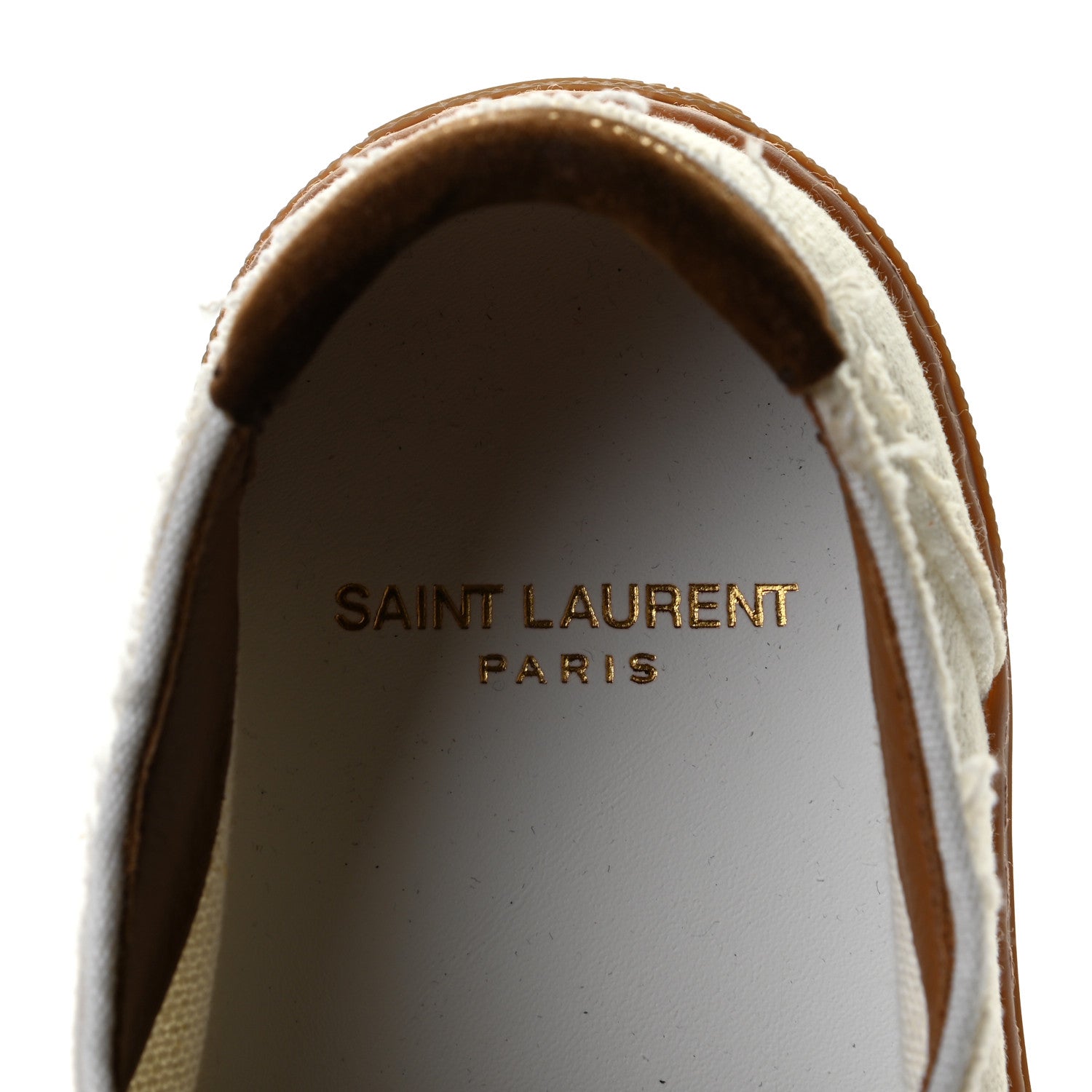 Saint Laurent Distressed Canvas Womens Venice Sneakers 38 White 10 of 18