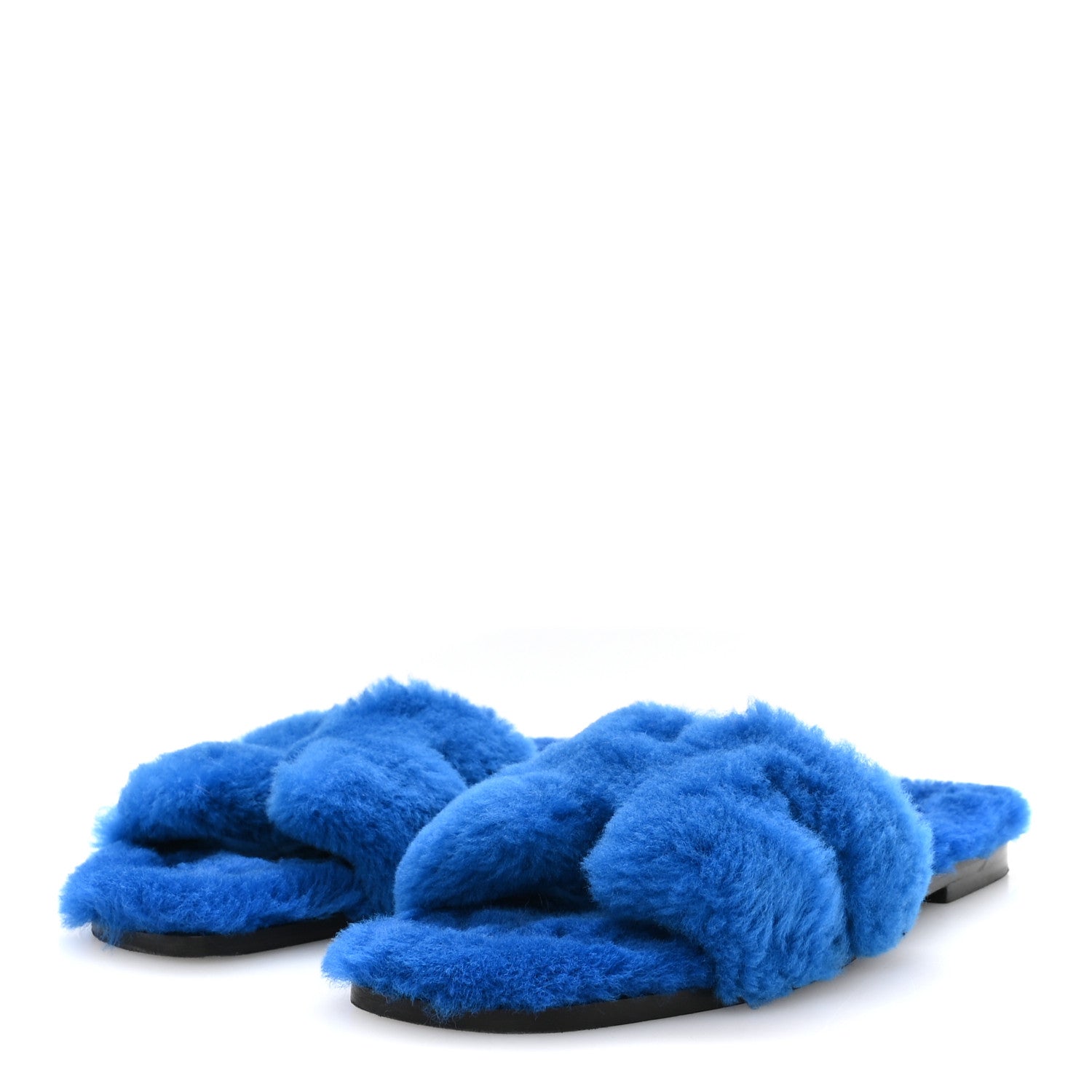 Hermes Woolskin Oran Sandals 41 Blue 4 of 8