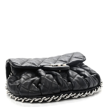 Chanel Washed Lambskin Quilted Mini Chain Around Flap Black 4 of 10