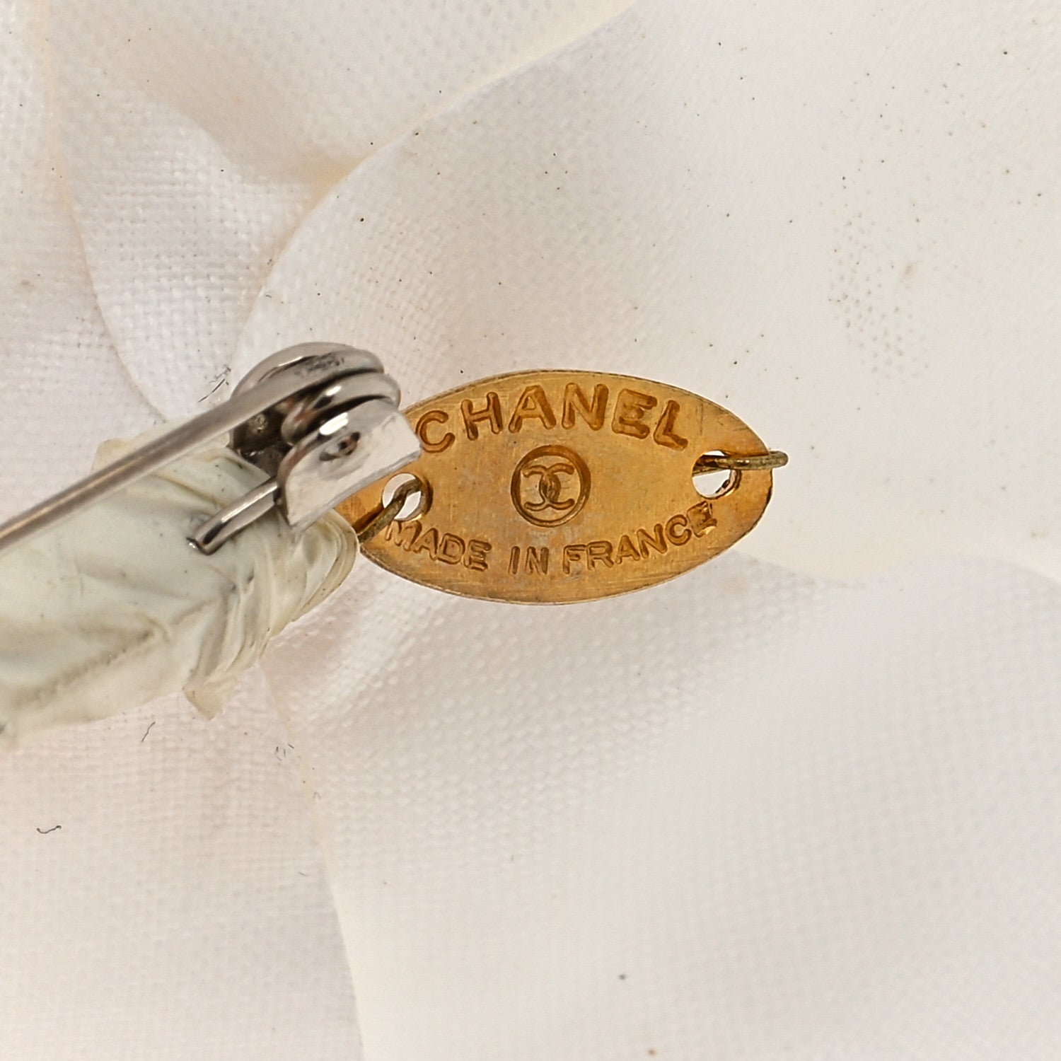 Chanel Fabric Camellia Flower Brooch White 3 of 3
