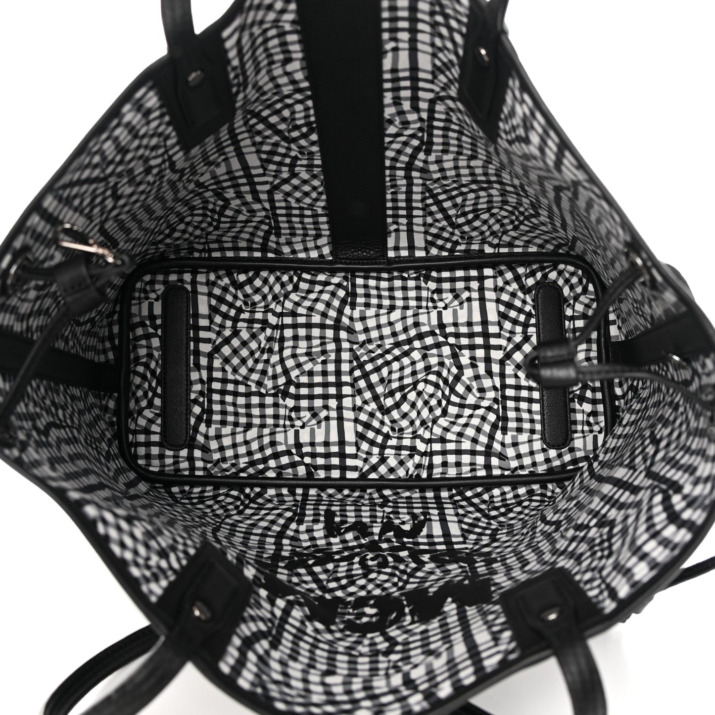 Grained Calfskin Visetos Medium Liz Reversible Shopper Tote Black
