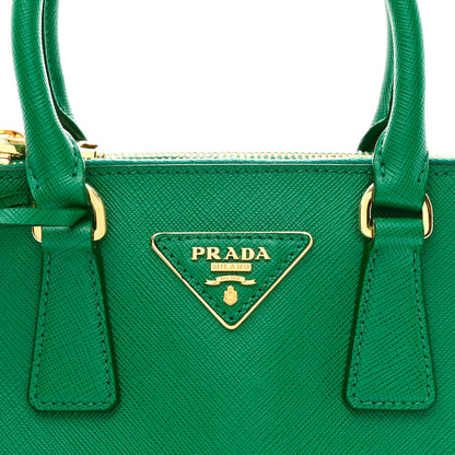Prada Saffiano Lux Mini Galleria Double Zip Tote Mango 8 of 10
