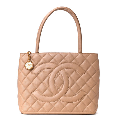 Chanel Caviar Quilted Medallion Tote Beige 1 of 4