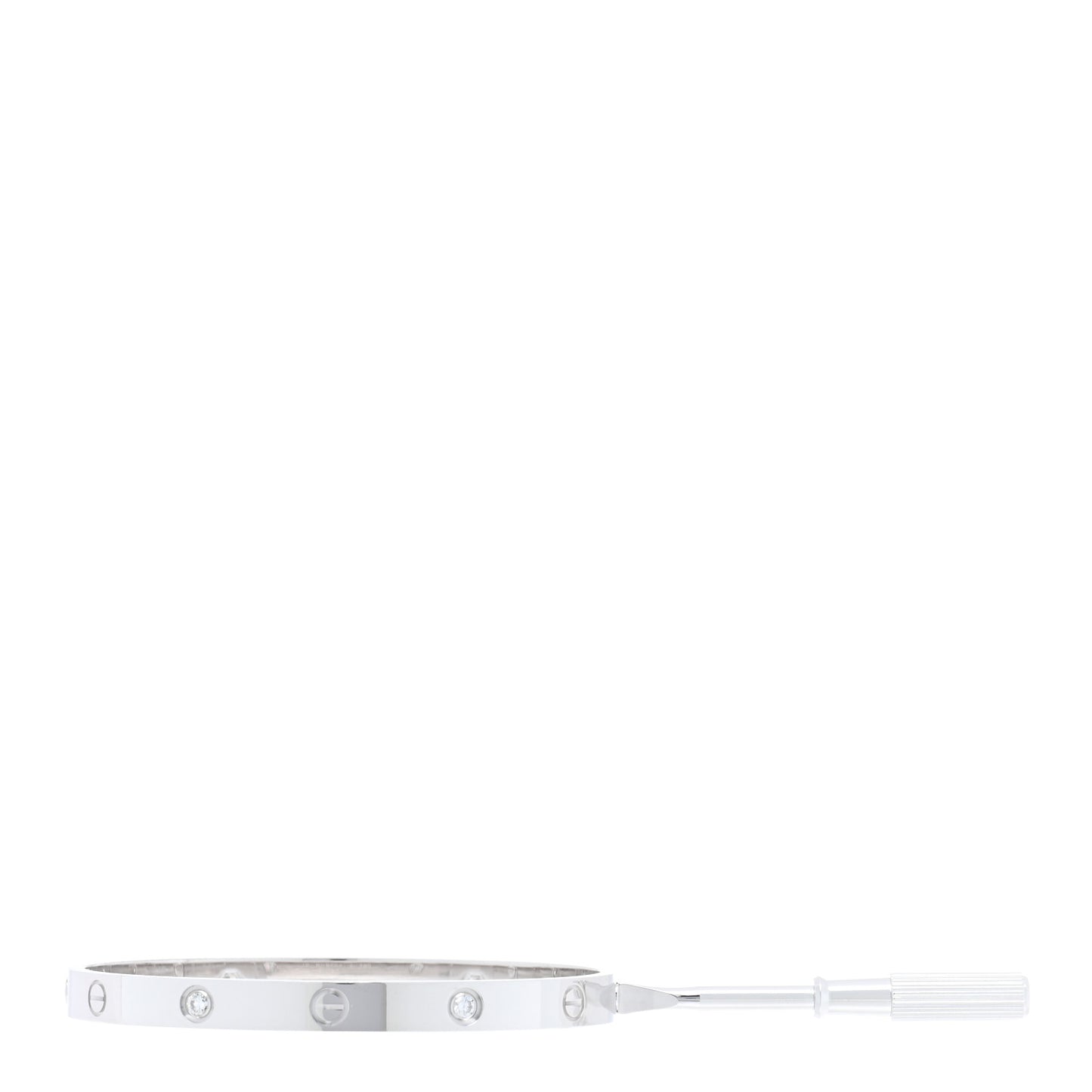 18K White Gold 4 Diamond Love Bracelet 19