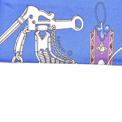 Hermes Silk Mors Et Gourmettes Remix Twilly Bleu Roy Turquoise Prune 5 of 6