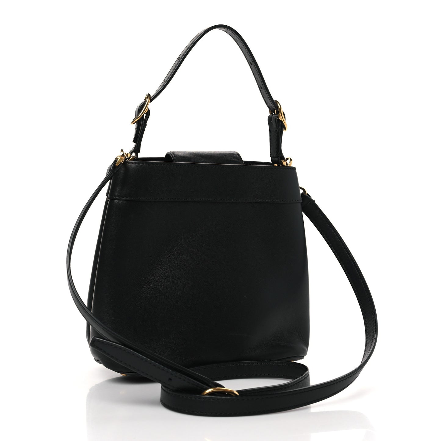 Smooth Calfskin Supervee Top Handle Bag Black