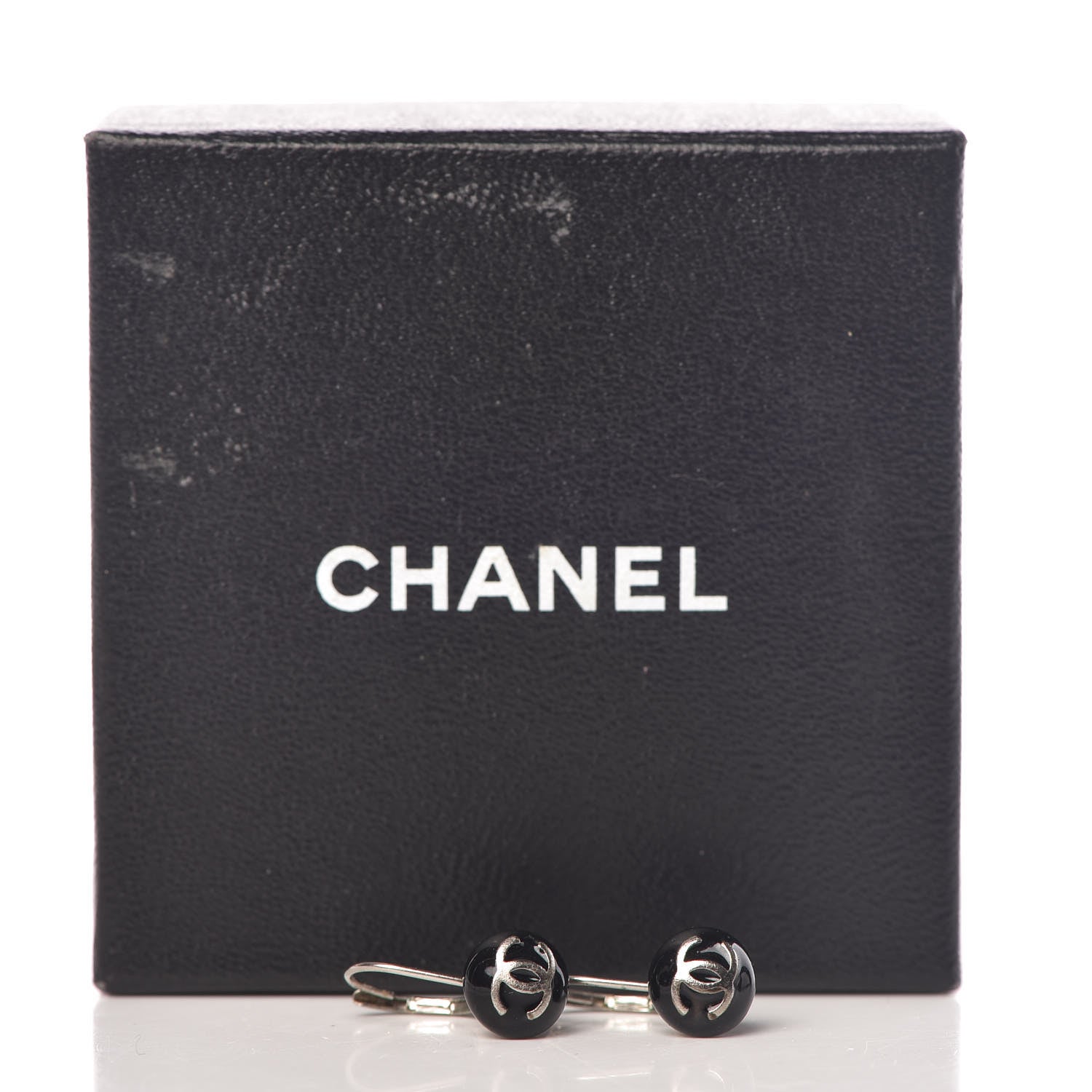 Chanel Resin CC Earrings Black 5 of 5