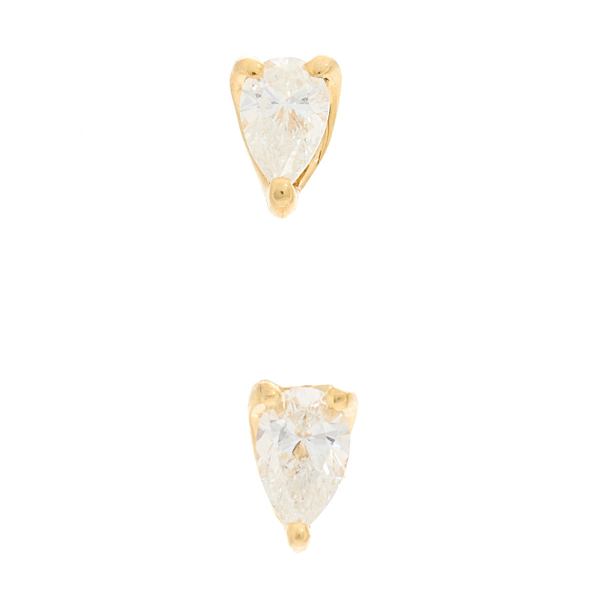 18K Yellow Gold Diamond Pear Orbit Earring