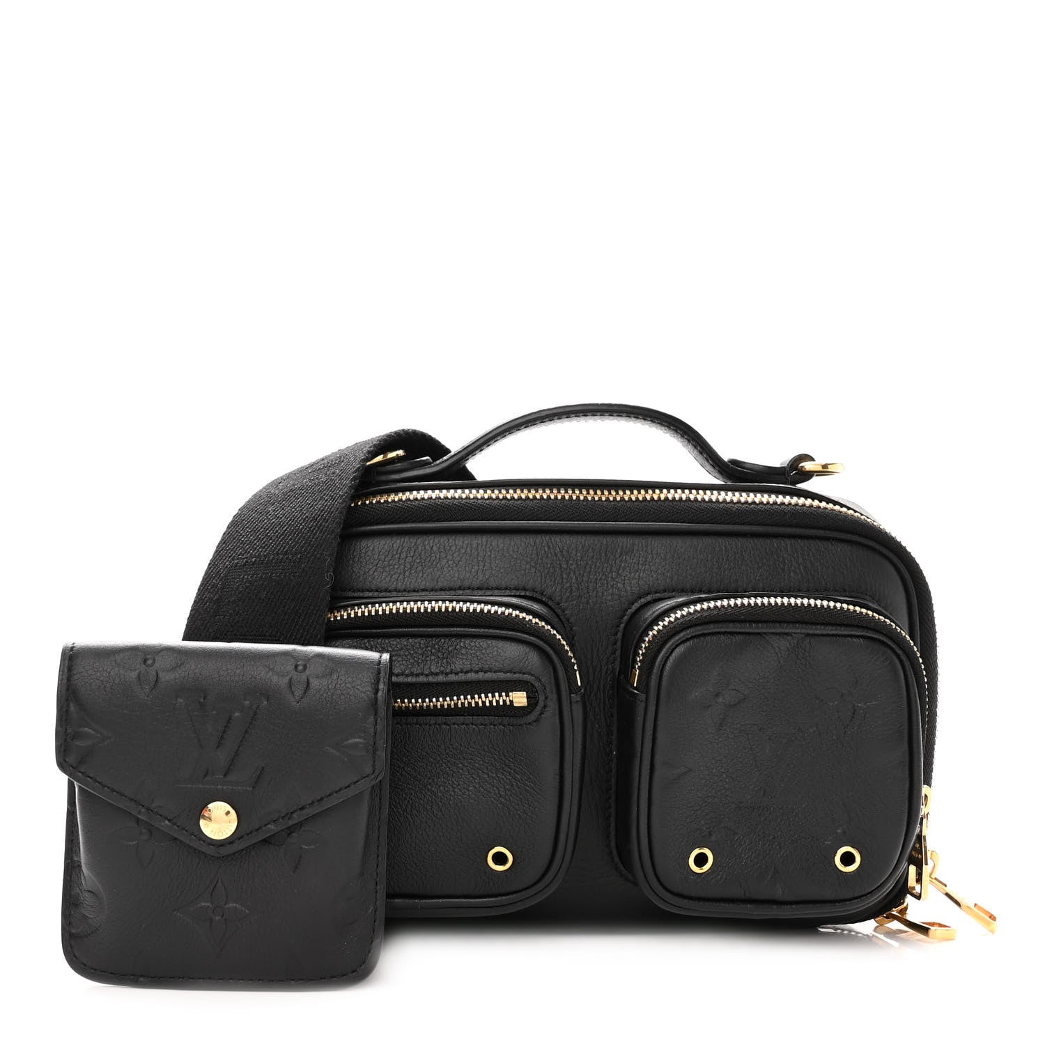 Louis Vuitton Calfskin Monogram Embossed Utility Bag Black 1 of 9