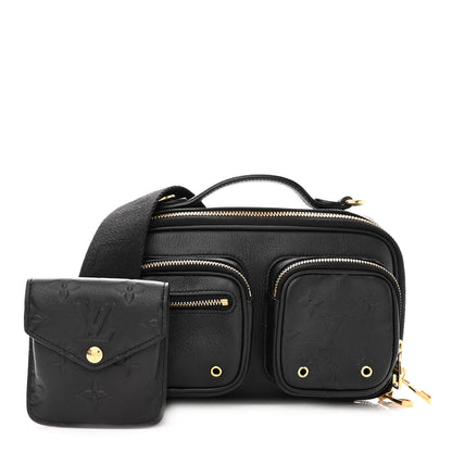 Louis Vuitton Calfskin Monogram Embossed Utility Bag Black 1 of 9