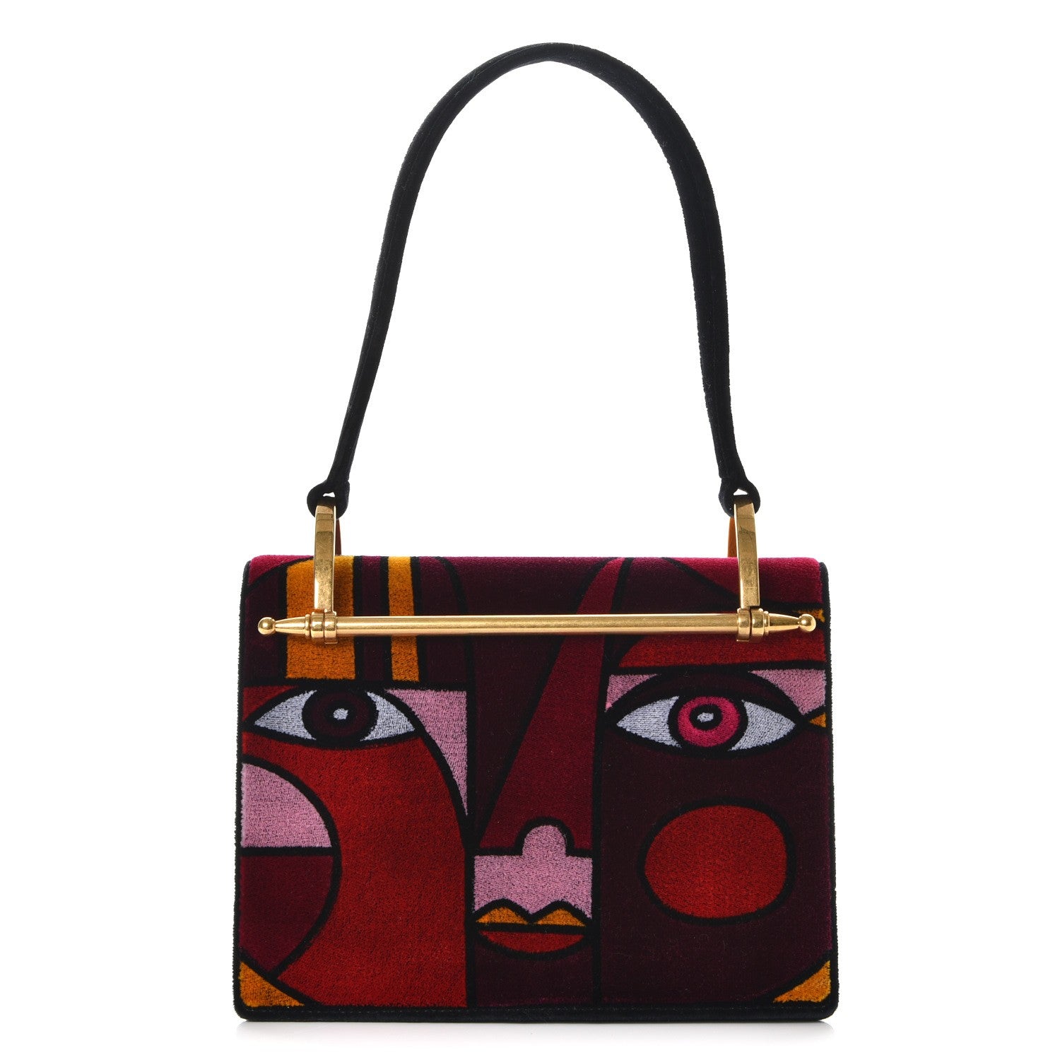 Prada Velvet Abstract Top Handle Bag Ribes 1 of 9