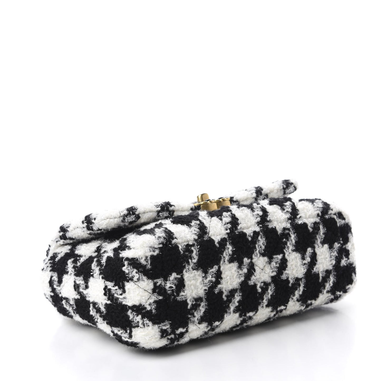 Tweed Quilted Medium 19 Flap Black Ecru White