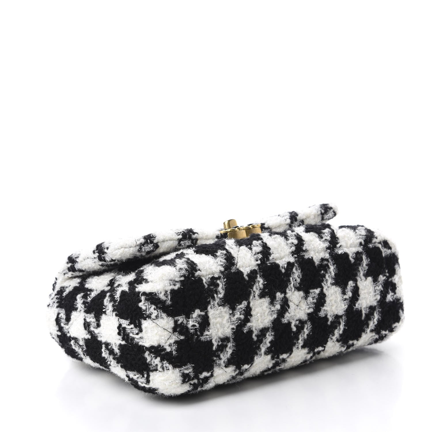 Chanel Tweed Quilted Medium 19 Flap Black Ecru White 4 of 10