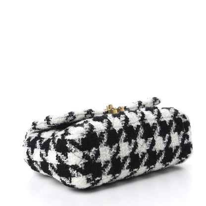 Chanel Tweed Quilted Medium 19 Flap Black Ecru White 4 of 10