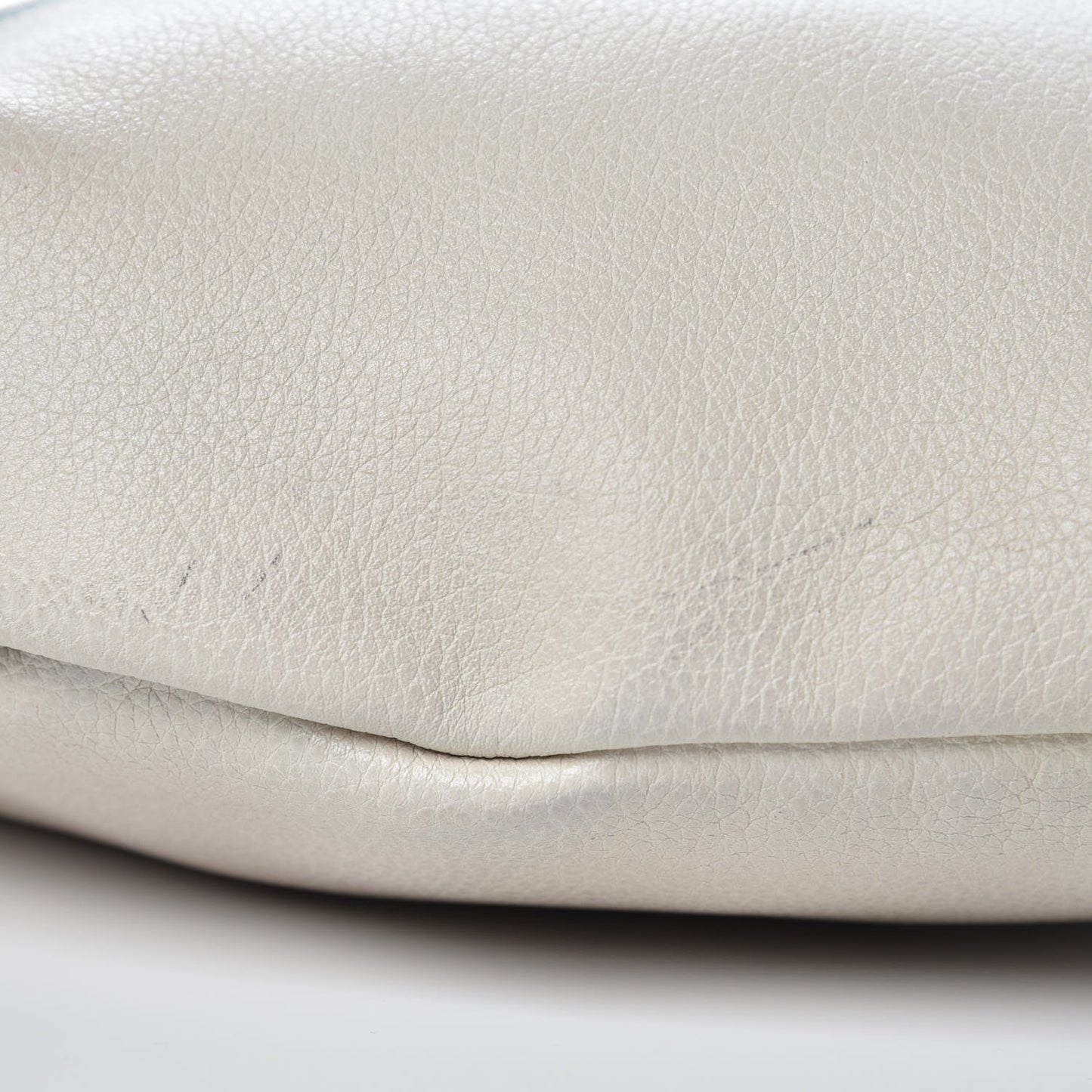 Grained Calfskin Logo Belt Bag White
